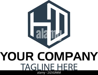Buchstabe hm Stock Logo, flaches Design. hm Monogramm Stock Vektor