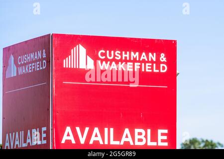 Sep 26, 2020 Santa Clara CA USA - verfügbar zum Leasing von Immobilien, die von Cushman Wakefield in Silicon Valley angeboten werden; Cushman Wakefield plc Stockfoto