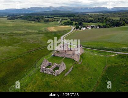 Luftaufnahme der Ruthven Barracks, Kingussie, Schottland. Stockfoto