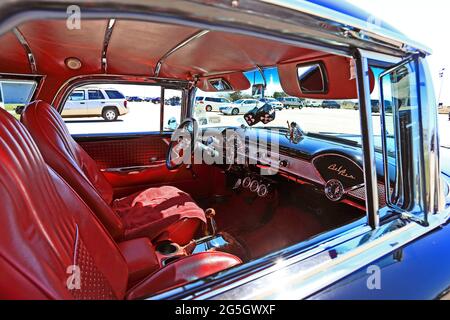 Innenraum des 1955 Chevrolet Bel Air Nomad Kombi Long Island New York Stockfoto