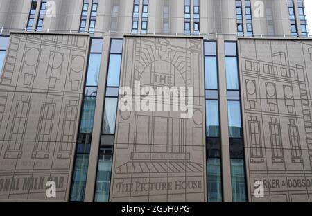 Neubau auf dem Gelände des futuristischen Bilderhauses in Liverpool Stockfoto