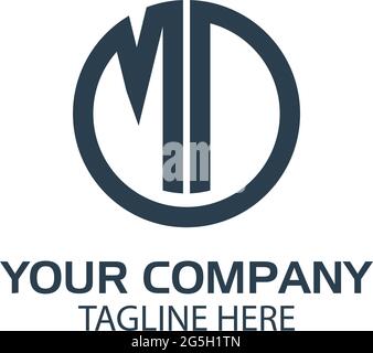 Creative Letter MD für Technologie-Logo Stock Vektor