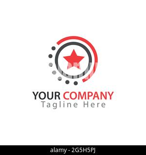 Sternsymbol im Kreis, Sternlogo-Vektor Stock Vektor