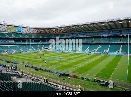 Allgemeine Ansicht des Twickenham Stadions vor dem Gallagher Premiership Rugby-Finale, Exeter Chiefs -V- Harlequins, am Samstag, den 26. Juni 2021, in Tvic Stockfoto