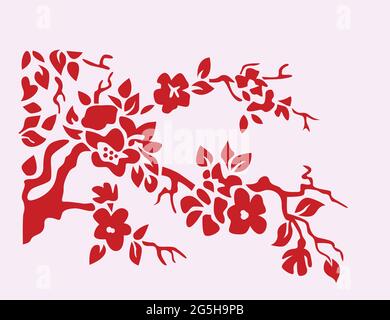 Schmetterling Blume euklidischen Vektor Clip Art Floral Flower Wandaufkleber Stock Vektor