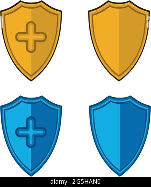 Design-Vorlagen für Schildlogo-Symbole. Schildsymbol festlegen. Stock Vektor