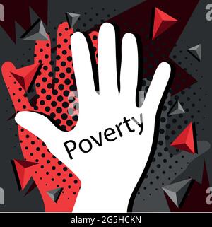 Stop Poor with Hand Vector Icon Illustration. Stock Vektor