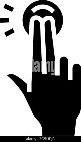 Tippen Sie zweimal mit den Fingern auf dem Smartphone-Bildschirm Glyphen Symbol Vektor-Illustration Stock Vektor