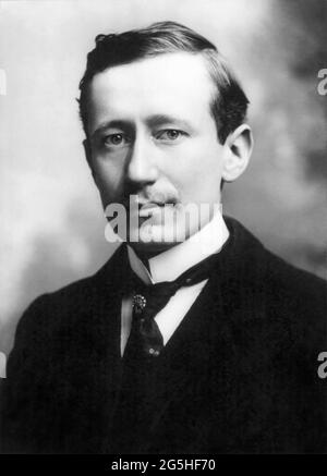 Guglielmo Marconi (1874-1937), italienischer Physiker und Erfinder des Radios, der 1909 den Nobelpreis für Physik mit Karl Ferdinand Braun teilte, „in Anerkennung ihrer Beiträge zur Entwicklung der drahtlosen Telegraphie“. Stockfoto