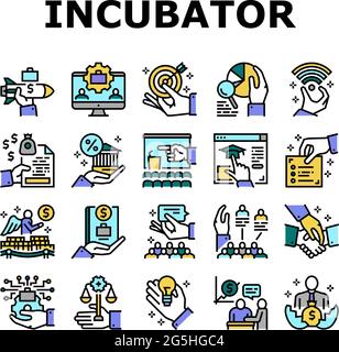 Business Inkubator Collection Icons Set Vector Stock Vektor