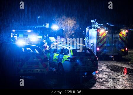 South Yorkshire Multi Service Rescue Incident Stockfoto