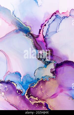 Nahaufnahme von bunten Alkoholtinten abstrakter Textur, trendige Tapete. Art for Design Projekt als Hintergrund für Einladung oder Grußkarten, Poster, Stockfoto
