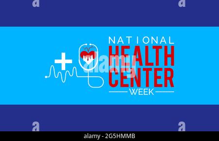 National Health Center Week Vector Banner-Vorlage Am August Beobachtet Stock Vektor