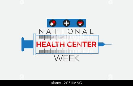 National Health Center Week Vector Banner-Vorlage Am August Beobachtet Stock Vektor