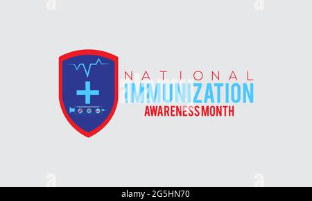 National Immunization Awareness Month Vector Banner Template Beobachtet Am August Stock Vektor