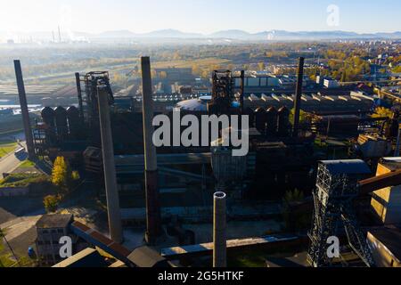 Luftaufnahme der metallurgischen Anlage Stockfoto