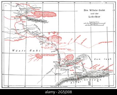 Die Wüste Gobi mit Lop nur oder Lop Nor, Ostasien, 19. Jahrhundert Stockfoto