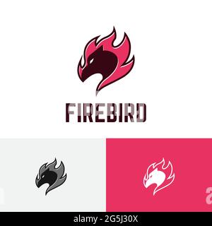 Fire Bird Phoenix Spirit Hot Flame Modern Logo Stock Vektor