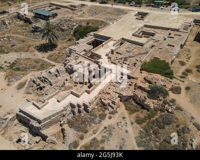 Drohnenansicht am Königsgrab von Pafos auf der Insel Zypern Stockfoto