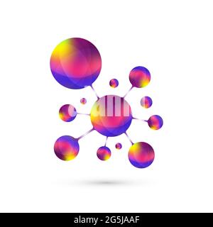 Logotyp Symbol dna, Molekül, Atom, Gen, Neural, Neuron. Vorlage Logo für Medizin, Wissenschaft, Technologie, Chemie, Biotechnologie, Abbildung. Stockfoto