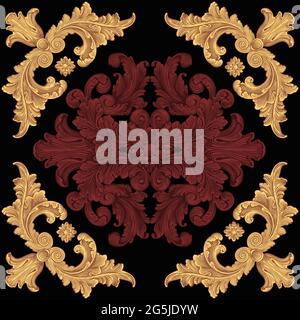 Dekorativer Zierrahmen im Vintage-Stil. Editierbare handgezeichnete Illustration. Vektorgravur. Isoliert auf schwarzem Hintergrund. 8 EPS Stock Vektor