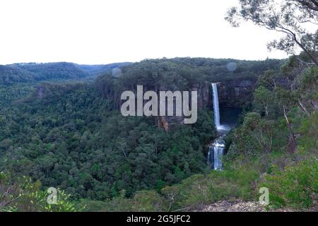 Wunderschön fließender Wasserfall River in Fitzroy Falls in Bowral NSW Australien Stockfoto