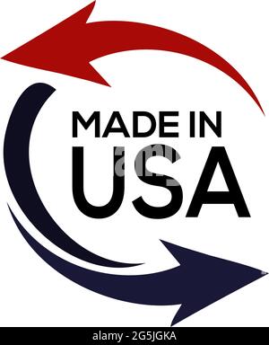 Made in USA Stock Icon, flaches Design. Etikett Stock Vektor
