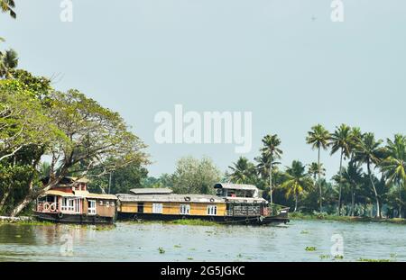 Eine wunderschöne Kulisse aus Backwaters in kerala indien Stockfoto