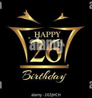 Alles gute zum Geburtstag 26 Jahre. Elegantes Design mit Nummer. Stock Vektor