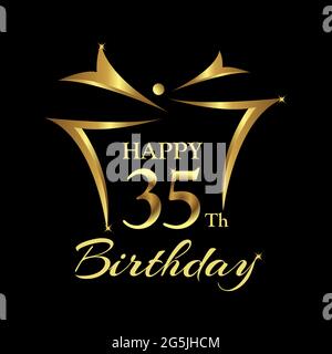 Alles gute zum Geburtstag fünfunddreißig Jahre. Elegantes Design mit Nummer. Stock Vektor