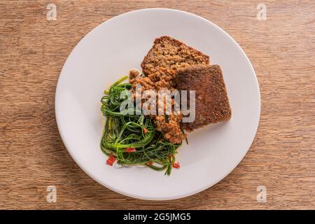 Köstliches Essen von Küchenchef Stephen Terry im Hardwick, Abergavenny, Wales. Bitte Kredit: Phillip Roberts Stockfoto