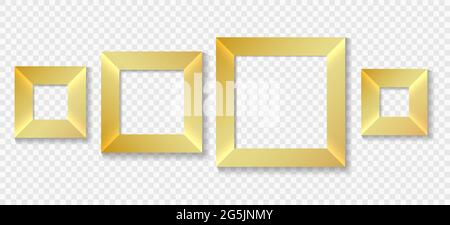 Set aus quadratischen goldenen Rahmen Stock Vektor