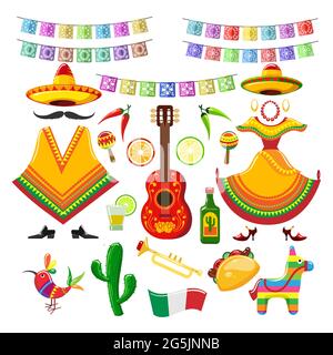 Mexikanische Party-Dekoration Stock Vektor
