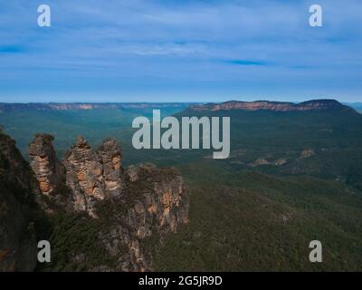 Echo Point Blue Mountains drei Schwestern Katoomba Sydney NSW Australien Wildtiere Wasserfälle Klippen Wandern Buschwanderungen Tourismus und Einheimische Stockfoto