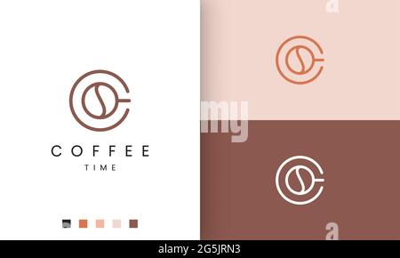 Kaffeebecher-Logo in moderner und schlichter Form Stock Vektor