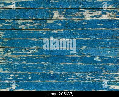 Farbe schälen Holzstruktur. Alte Holz gemalt hellblau rustikalen Zaun, Farbe blättert Hintergrund Stockfoto