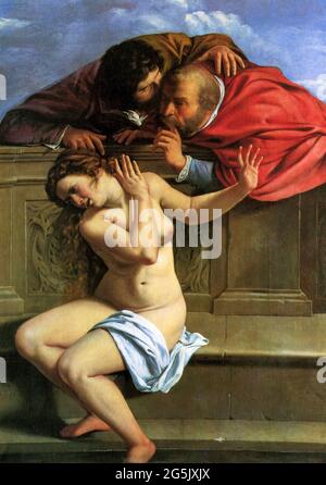 Artemisia Gentileschi, Susanna und die Ältesten, Barockmalerei, um 1610 Stockfoto