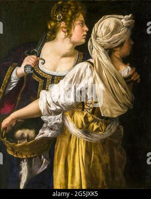 Artemisia Gentileschi, Judith und ihre Magd, mit dem, Haupt des Holofernes, Malerei, 1618-1619 Stockfoto