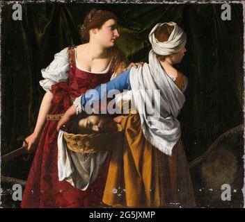 Orazio Gentileschi und Artemisia Gentileschi, Judith und ihre Magd mit dem Haupt des Holofernes, Malerei, um 1608 Stockfoto