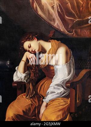 Artemisia Gentileschi, Maria Magdalena als Schwermut, Malerei, 1622-1625 Stockfoto