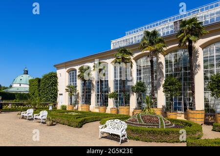 Renesancni Kvetna zahrada (17. stol., UNESCO), Kromeriz, Morava, Ceska republika / Renaissance Floral Garden, Kromeriz, UNESCO, Mähren, Tschechische republik Stockfoto