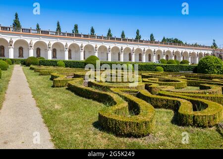 Renesancni Kvetna zahrada (17. stol., UNESCO), Kromeriz, Morava, Ceska republika / Renaissance Floral Garden, Kromeriz, UNESCO, Mähren, Tschechische republik Stockfoto
