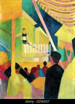 August Macke Kunstwerk mit dem Titel Tightrope Walker. Stockfoto