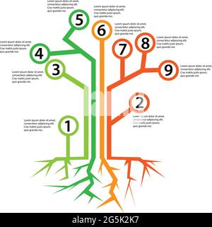 Infografik Baum Stock Design Vektor. Infografik-Design-Vorlage. Vektorgrafik. Stock Vektor