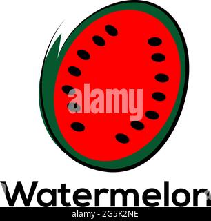 Abstrakte Wassermelone. Vektor-Illustration Logo für Wassermelone, flaches Design. Stock Vektor