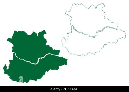 Dhenkanal District (Odisha State, Republik Indien) Karte Vektor Illustration, scribble Skizze Dhenkanal Karte Stock Vektor