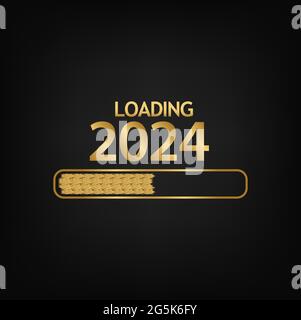 2024 Happy New Year Hintergrund für Ihre saisonale Flyer, Banner, Aufkleber und Grußkarte. 2023 bis 2024 Stock Vektor