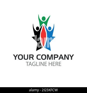 Konzept für Menschen in der Gemeinschaft. Ikone der Menschen zusammen Stock Vektor