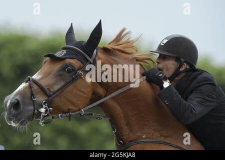 Eric VAN DER VLEUTEN (NED) beim DREAMLAND, Eiffel Challenge Prize beim Longines Paris Eiffel Jumping 2021, Longines Global Champions Tour Equestrian CSI 5 am 26. Juni 2021 im Champs de Mars in Paris, Frankreich - Foto Christophe Bricot / DPPI / LiveMedia Stockfoto