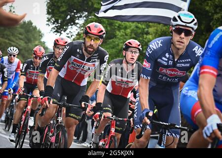 Der Belgier Thomas De Gendt von Lotto Soudal wurde während der dritten Etappe der 108. Auflage des Radrennens der Tour de France, 182,9 km entfernt, in Aktion gezeigt Stockfoto